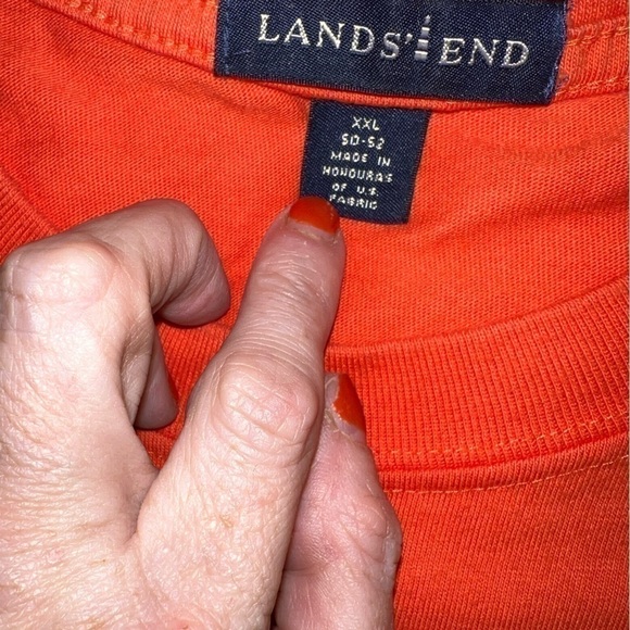 Lands’ End orange Tee, NWOT, all cotton, XXL. - Picture 3 of 5